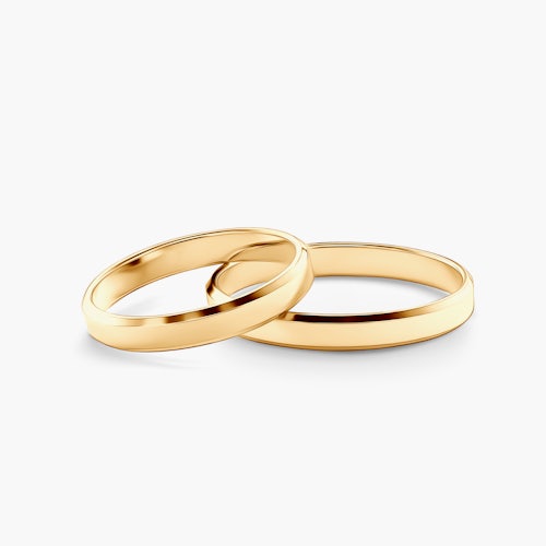 Obrączki ślubne: złote, z fazą, 3 mm